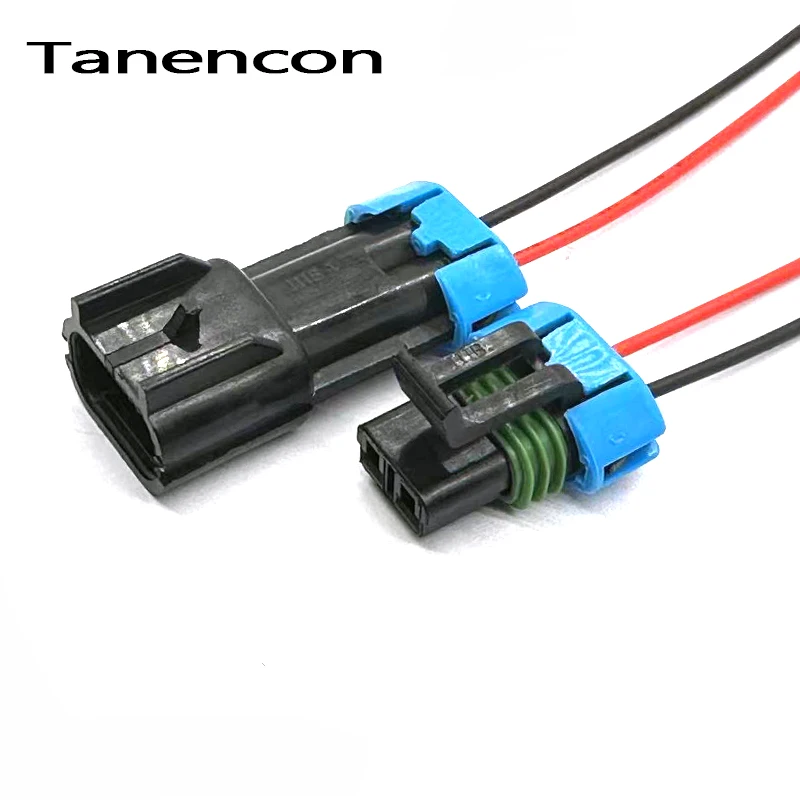 1 Set 2 Pin Delphi Car Water Tank Radiator Cooling Connector 15300027 15300002 Fan Air Conditioning Compressor Plug