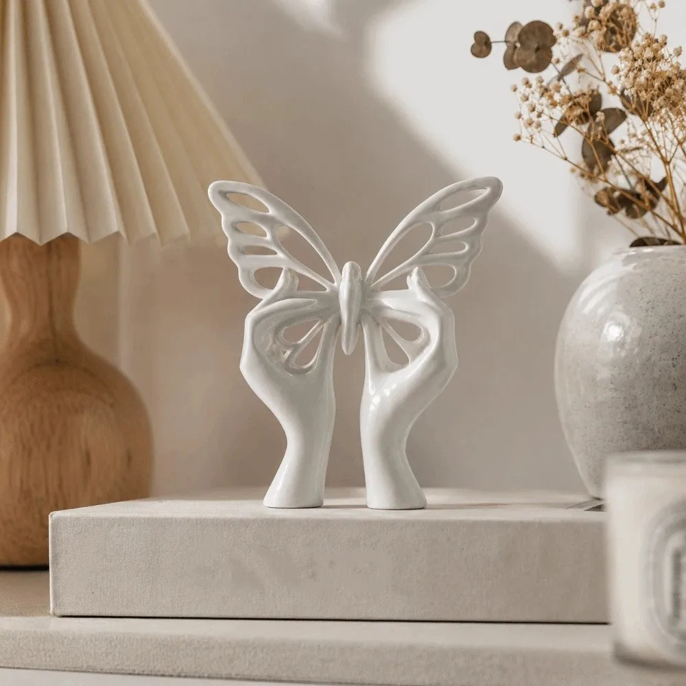 Abstract 3D Printed Butterfly Sculpture Hollow Home Decor Twist Butterfly Statue Minimalist Desktop Art Ornament Office