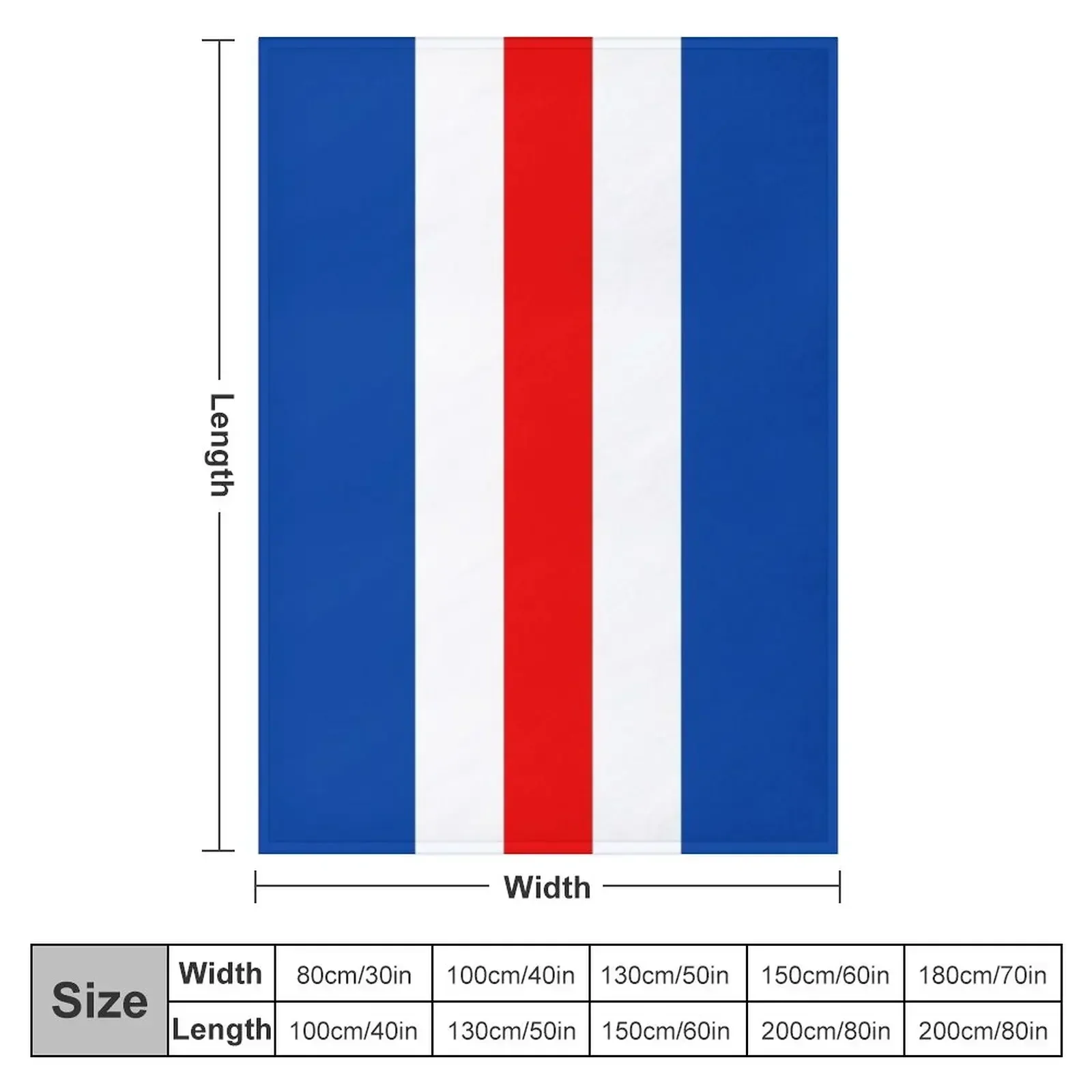 Retro Rangers Vertical Bar Stripes Blue, White, Red Throw Blanket Soft Luxury St Personalized Gift Custom Blankets