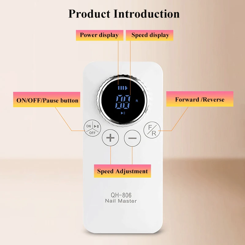 Perceuse à ongles électrique Portable 45000 tr/min, perceuses à ongles professionnelles pour vernis à ongles en Gel, lime à ongles Rechargeable, outil de manucure