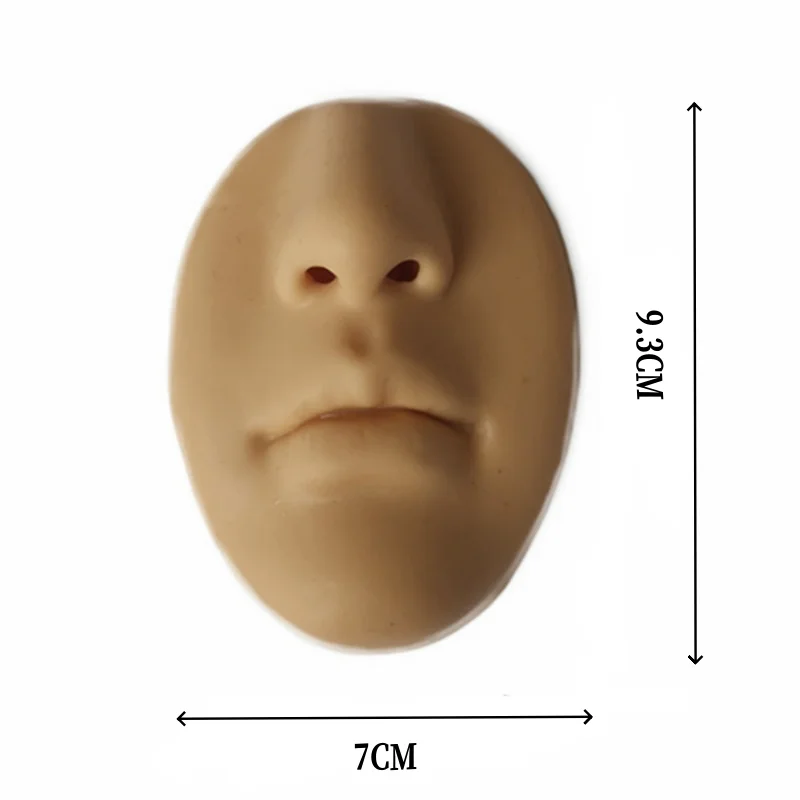 Silicone Mouth Face Training Model Realistic Simulation Piercing Practice Training Tool with Stand for Display School