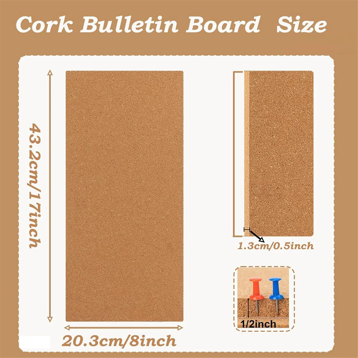 

Super hot d Bulletin Board, Small Rectangular Pin Board for Wall, Self-Adhesive Cork Board for Office, School
