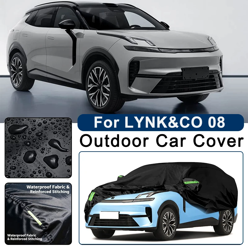 

Outdoor Car Cover Waterproof Dustproof UV Sun Protection, Full Car Protector Exterior Accessories For LYNK&CO 08 2023-2026