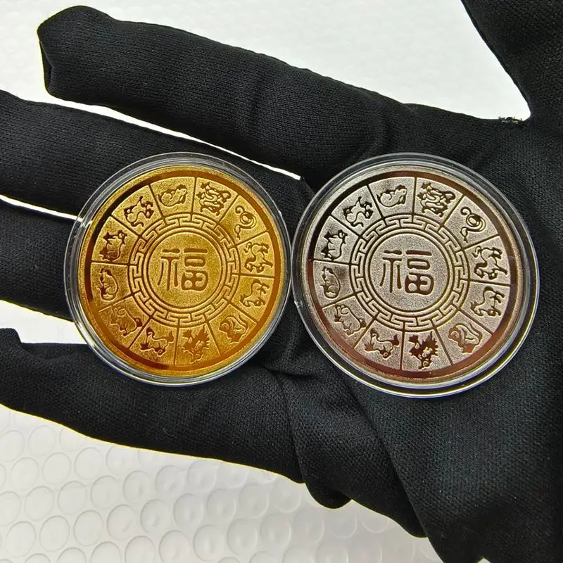 2026 عملات زودياك الحصان التذكارية 40 ملم، هدايا تذكارية معدنية قابلة للجمع للعام الجديد #4