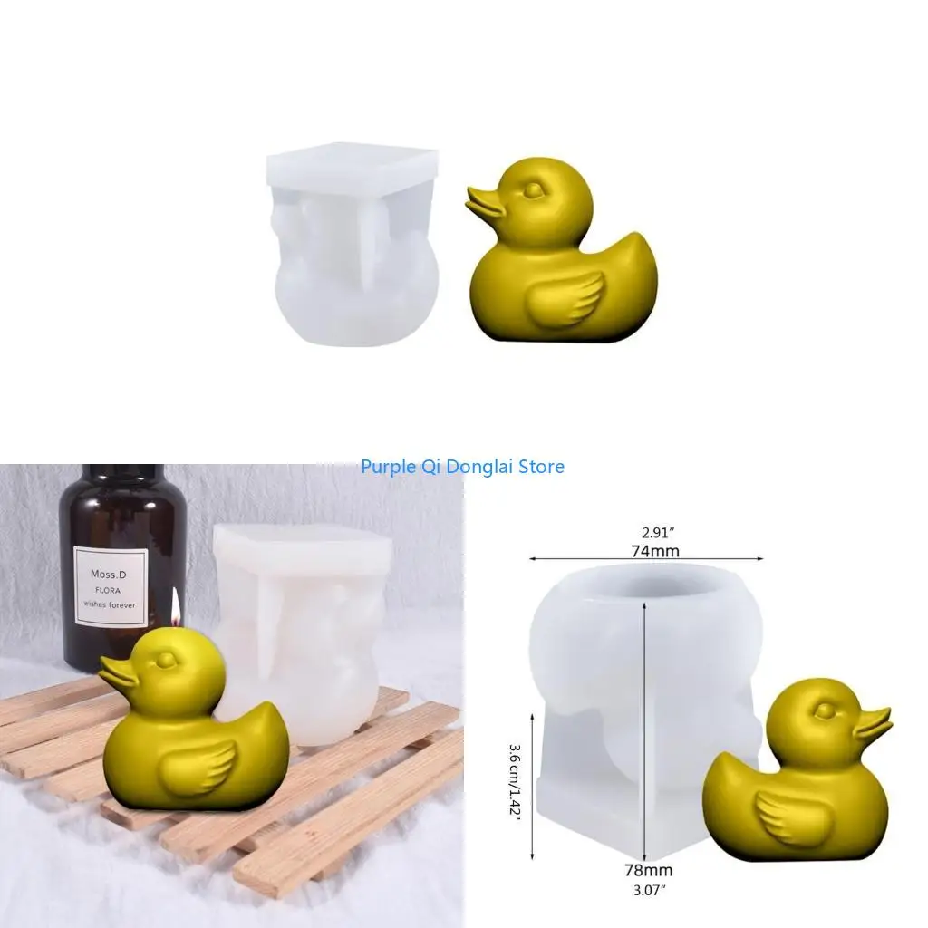 L21E Flexible Resin Mold Duck Ornament Molds Easy Releasing Silicone Texture for Epoxy Creative Table Decorations