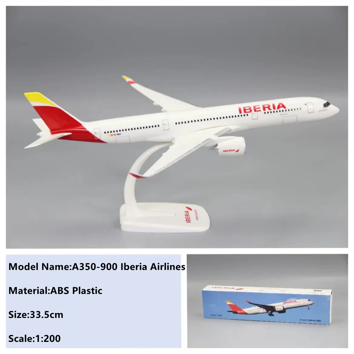 1/200 Scale A350 IBERIA Emirates British Lufthansa France KLM Aircraft  ABS Assembly Aircraft  Model Toy For Collection