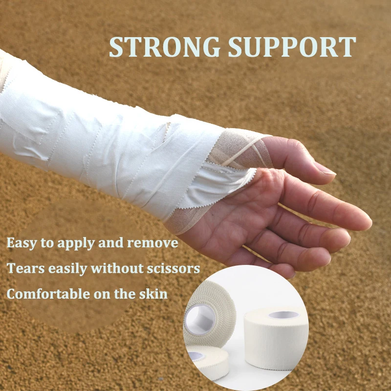 1/6 قطعة شريط رياضي 1.5in شريط لاصق رياضي أبيض لا لزجة لا بقايا المعصم الكاحل الشريط للجمباز الملاكمة لاكروس #6