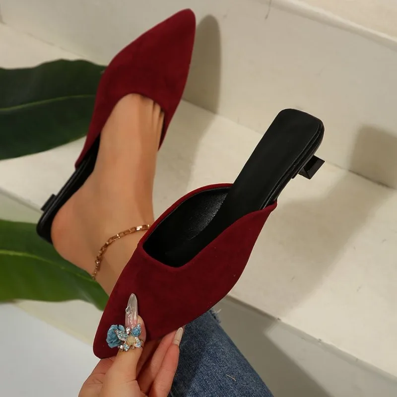 

2026 New Spring Women Cover Toe Mules Slippers Fashion Shallow Slip On Slide Ladies Elegant Leopard Print Dress Shoes