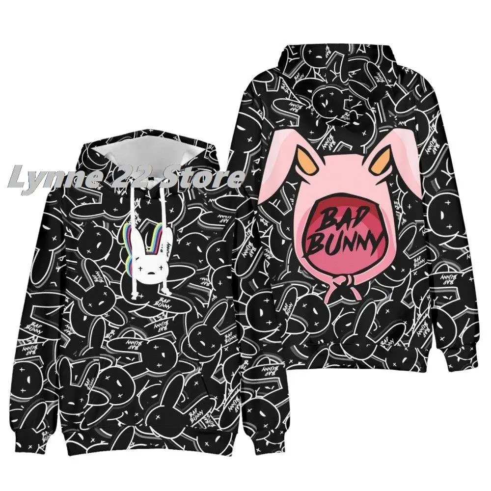 2024 Hot Sale New ArrivalsBad Bunny Men/women Hoodies Streetwear Hip Hop Oversized Bad Bunny fans Hoodie Casual Activewear