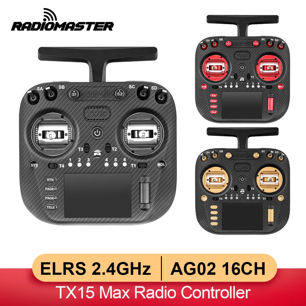 

Радиоконтроллер RadioMaster TX15 MAX, 16-канальный передатчик, 3,5-дюймовый IPS AG02, поддержка ExpressLRS