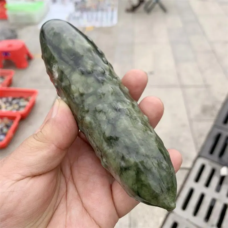 Natural Ophiolite Cucumber Carving Quartz Healing Crystal Stone Present For Home Decoration 1PCS