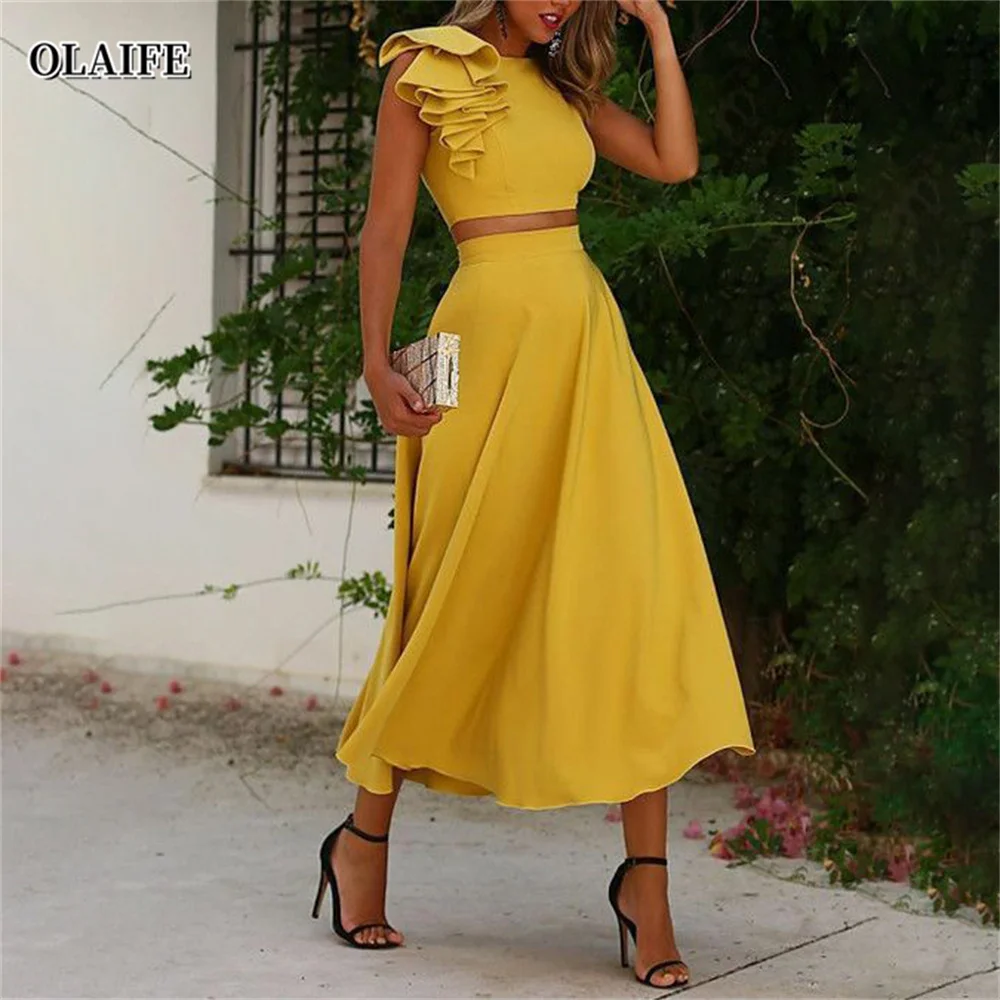 

A-Line Princess Scoop Tea-Length Prom Dresses vestidos para eventos especial فساتين حفلة موسيقيةes