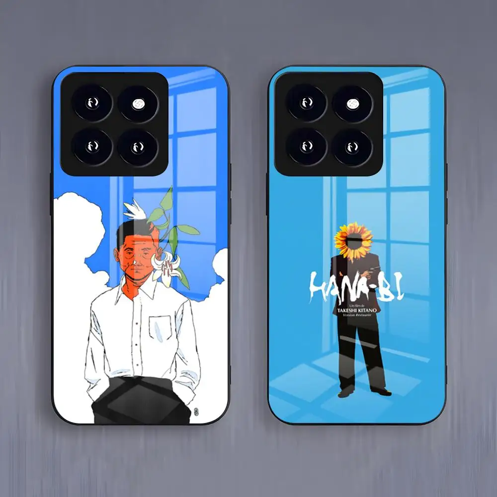 Klassische Director Kitano Takeshi Handyhülle für Xiaomi 15 14 13 12 S X Pro Lite Mi 11 Ultra T Schwarze Glasabdeckung