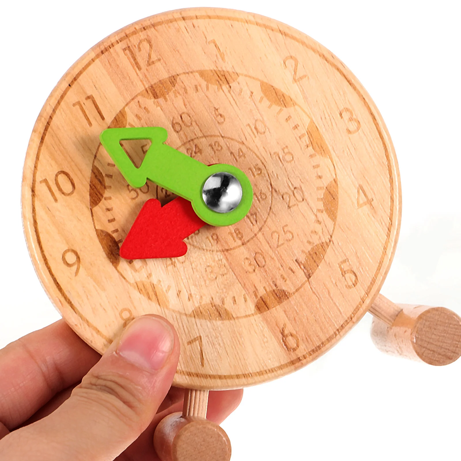 1pc Holz Kognitive Uhr Für Kinder Zeit Lernen Pädagogisches Spielzeug Helle Farbe Glatte Oberfläche Mini Uhr Puzzle Montessori