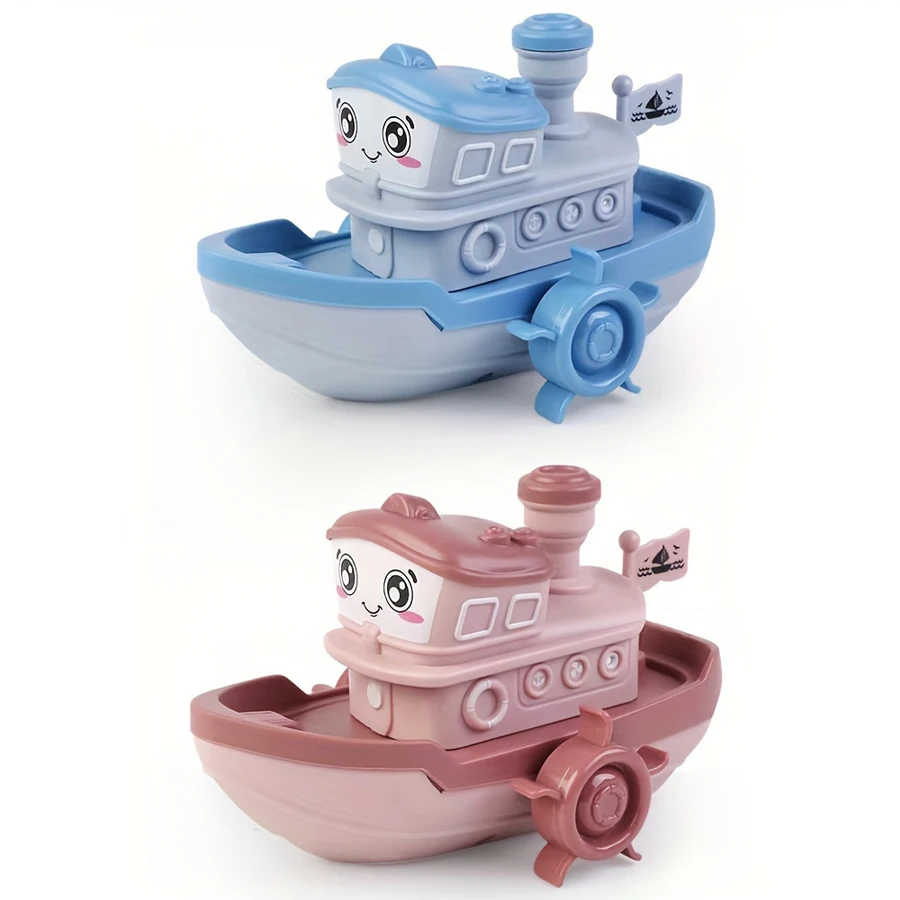1PC Wind-up Steamer Bath Toy, Funny Windup Steamship Tub Toy Steamboat Water Toy Clockwork Boat Pool Toy For Baby Bath Toys