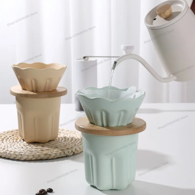 For V01 Ceramic Hand Brewed Coffee Filter Cup, Three Color Coffee Filter Cup Set, High Temperature Resistant