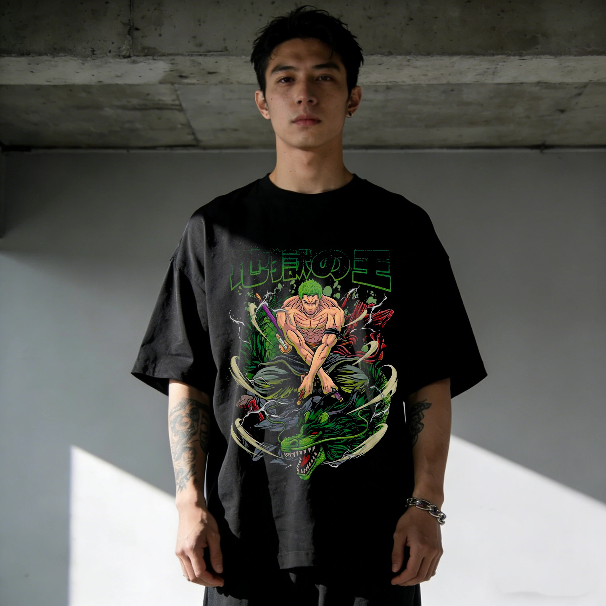 تي شيرت قطني للرجال والنساء من قطعة واحدة تي شيرت رورونوا زورو صيفي أنيمي تي شيرت 2026 صيفي بأكمام قصيرة ملابس هاراجوكو Y2K ملابس الشارع الشهير