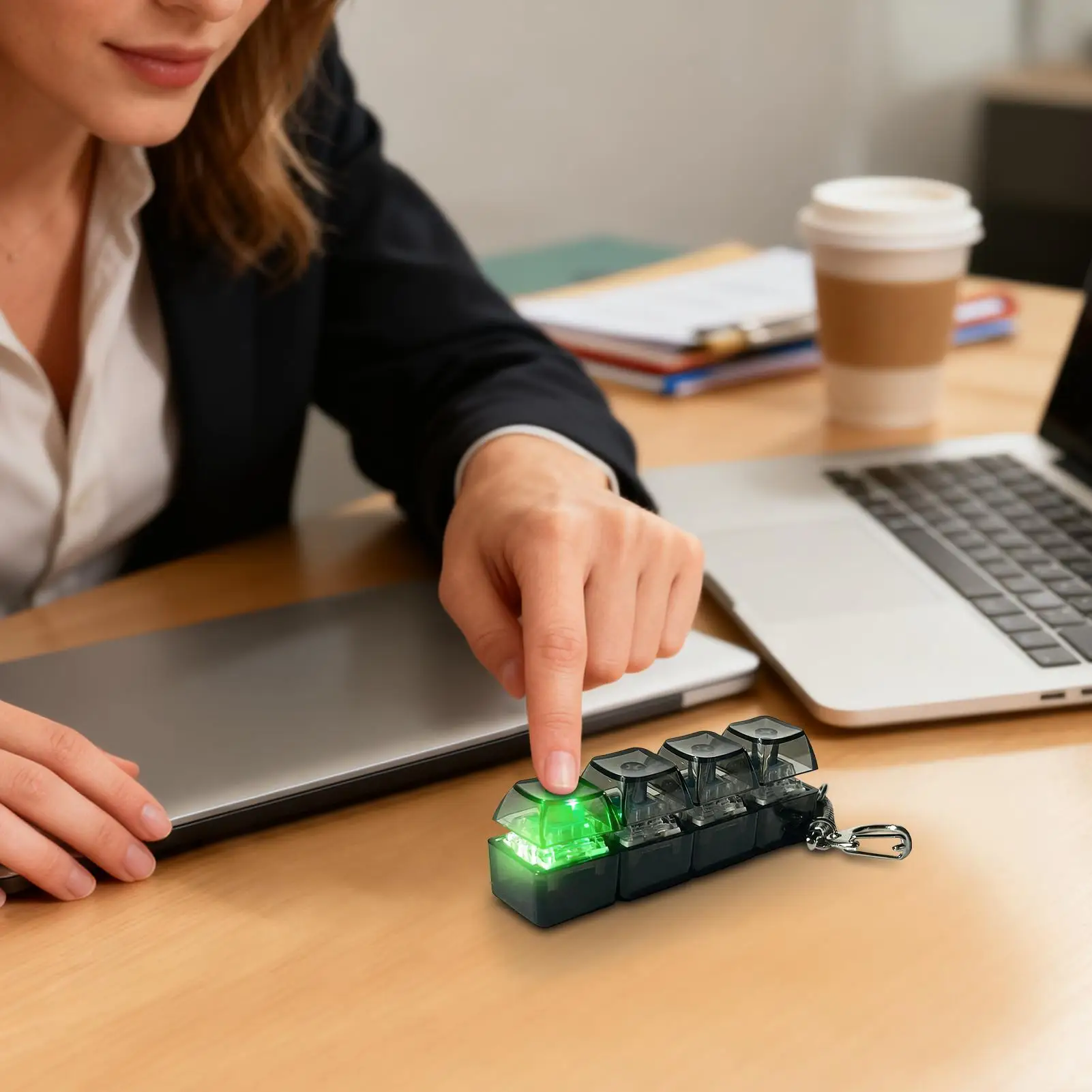 Fidget Keyboard Stress Relief Relaxation Keychain Clicker Keyboard Fidget Keychain for Students Office Coworkers Friends Family