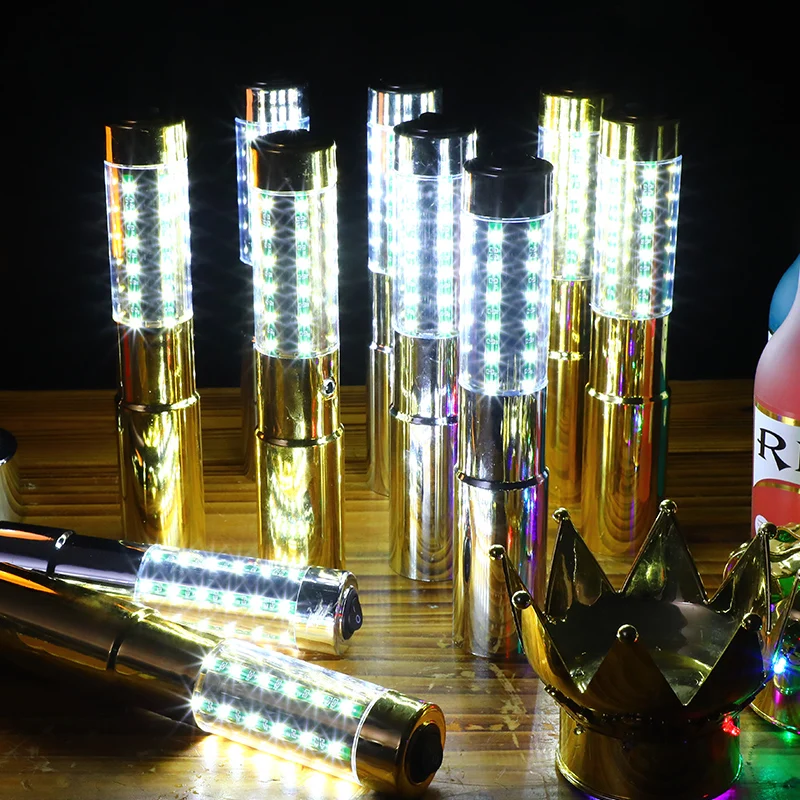 Silver or Gold Rechargeable LED STROBE BATON TOPPER Bottle Service Sparkler for Vip Nightclubs Led Sparklers Bottle Baton