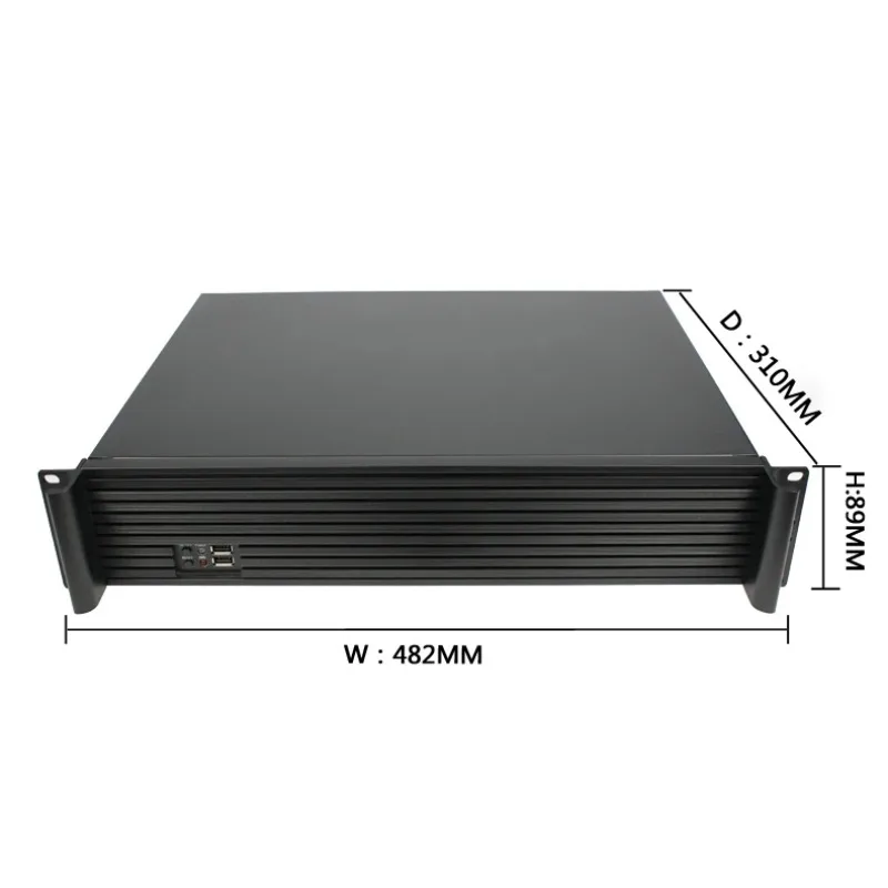 Short 2U Aluminum Rackmount Server Chassis with Fan ATX Board Support and 1U Flex PSU