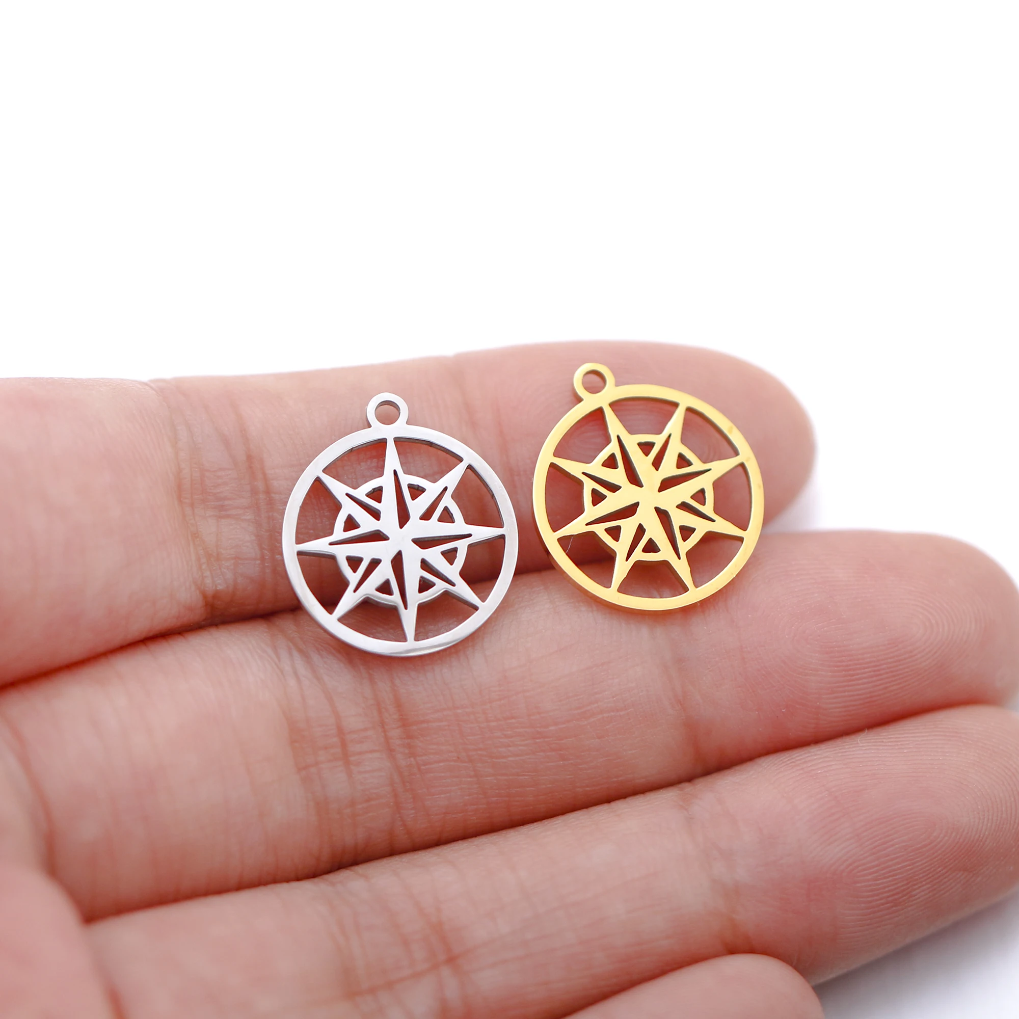 5 teile/los Edelstahl Sonne Mond Sterne Charms Für Schmuck Machen Liefert Diy Ohrringe Armband Halskette Zubehör Großhandel – Detail 13