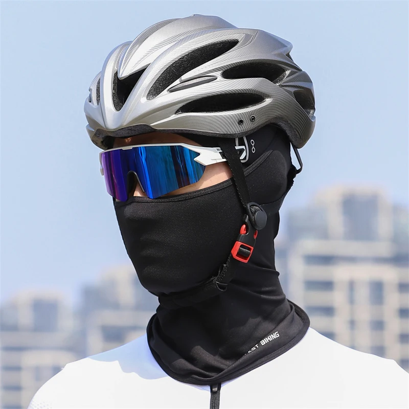 WEST BIKING-Gorra de ciclismo transpirable para hombre, pasamontañas Anti-UV, máscara facial completa para bicicleta, motocicleta, correr, equipo