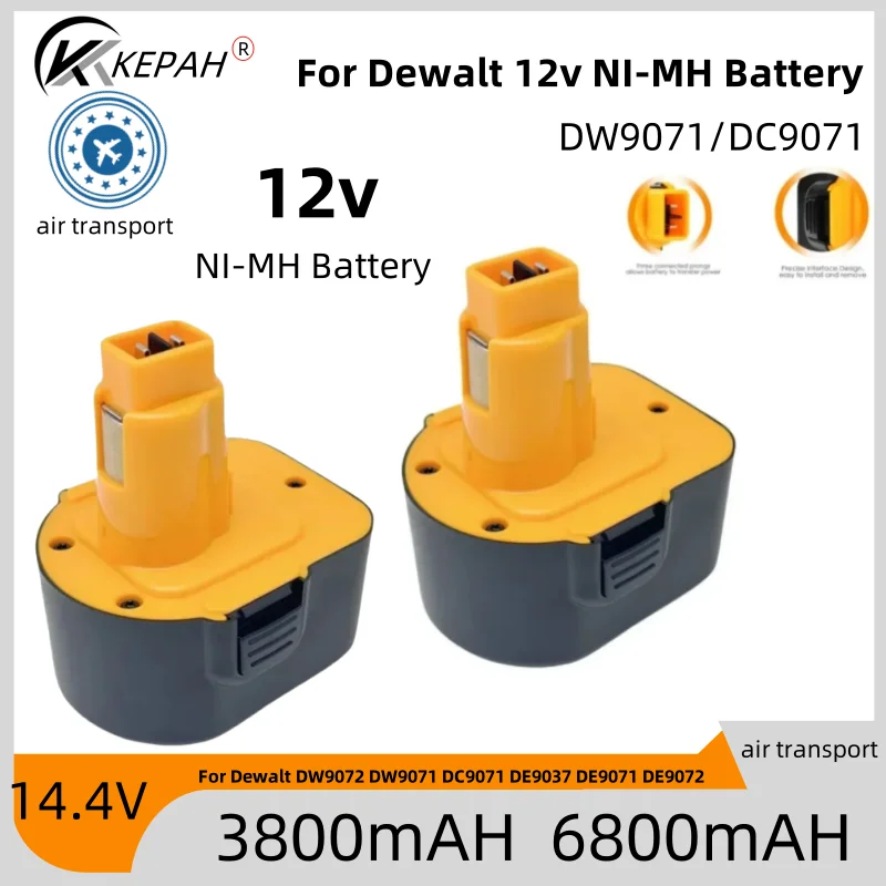 

For Dewalt 12V Battery 6.8AH DC9071 DW9072 DW9071 DE9074 DE9037 DE9071 DE9072 DE9075 12 Volt Battery Cordless Power Tool