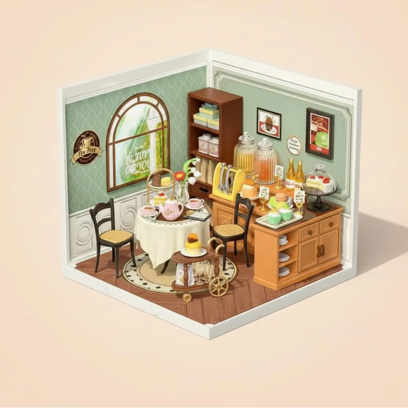 

DIY Miniature Shop Kit Realistic Features Surprise Box Miniature Scene Tiny House Model Glue-without Assembly for Children