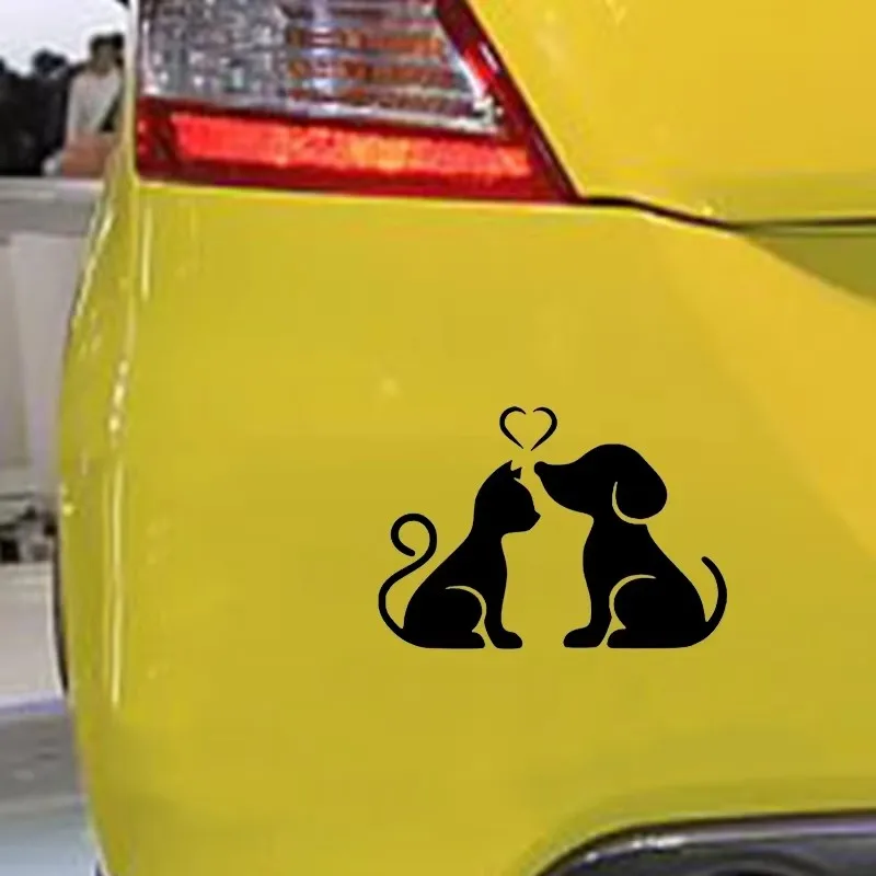 15*10.4 سم القط والكلب الحيوانات الأليفة على شكل نافذة الوفير دراجة نارية ملحق ديكور الفينيل ملصق سيارة مقاوم للماء #2