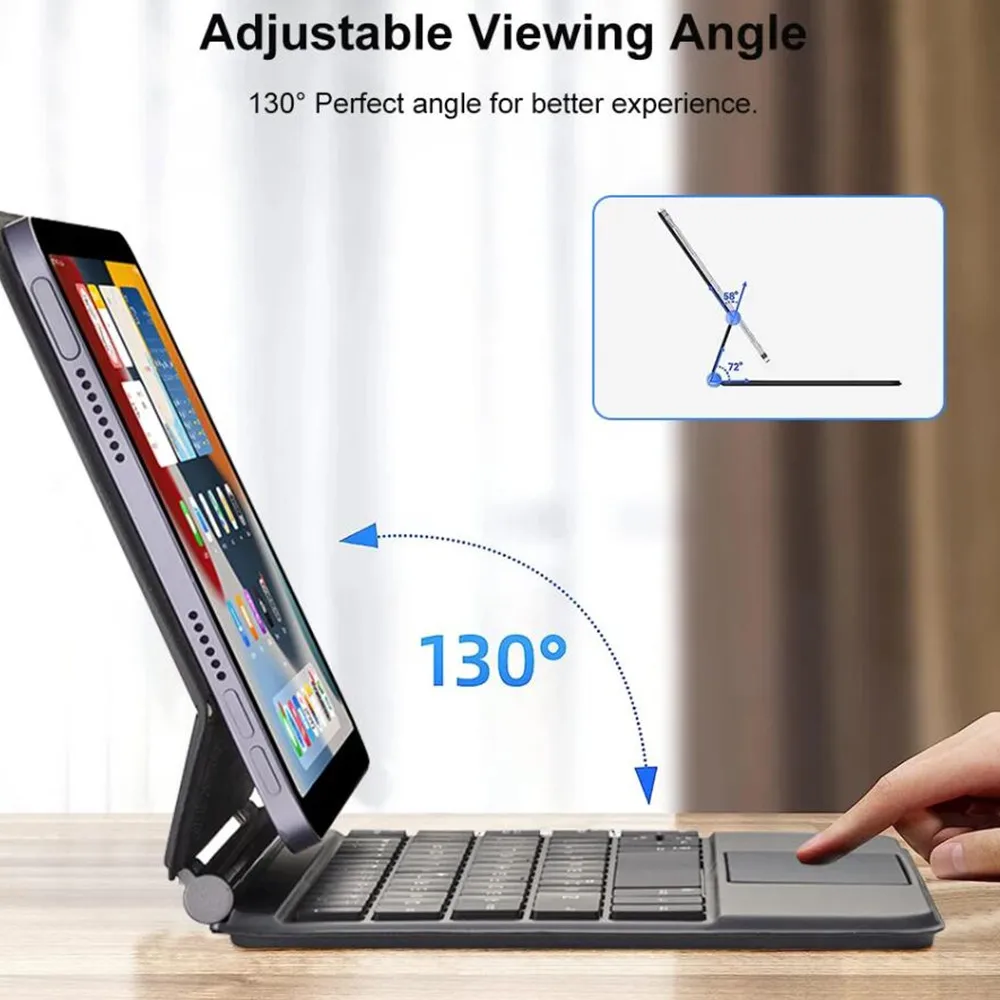 Magic Keyboard Touch Case for iPad Mini 7 A17 Pro Mini6 6th/7th Gen 8.3inch Floating Cantilever Stand Multi-Touch Trackpad Cover