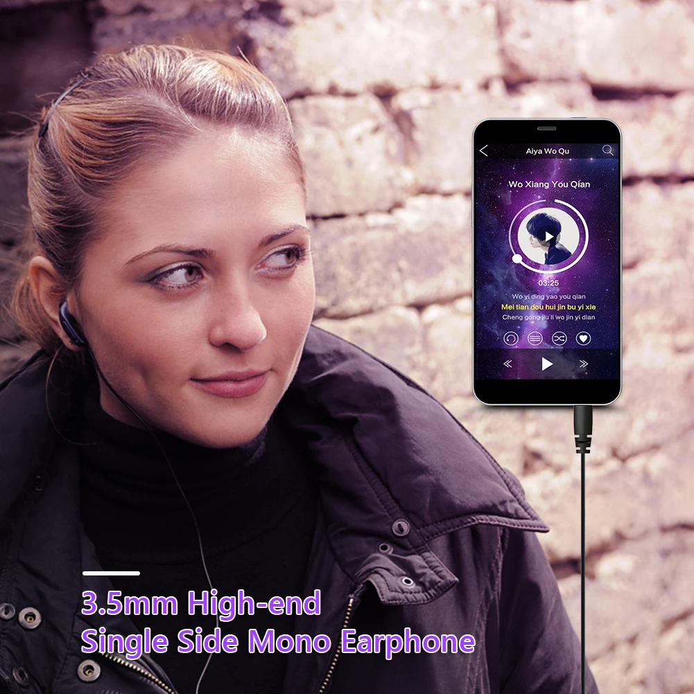 

Single Side Wired Earbud Walkie Talkie Mono Headphone Anti-noise Ear Protective Device Teamwork Surveillance Accessory
