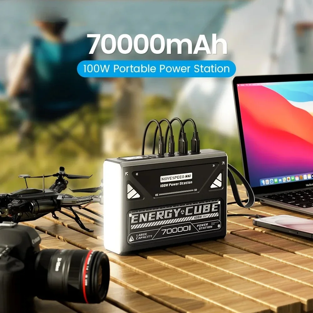 70000mAh Extra Large Capacity Outdoor Power Bank 145W Fast Charge Rechargeable Notebook for IPhone Xiaomi Samsung Huawei