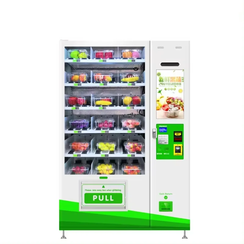 Factory Price Fresh Fruit And Vegetable Vending Machine For Sale LED Light Green Vending Machine Export Malaysia Elevator