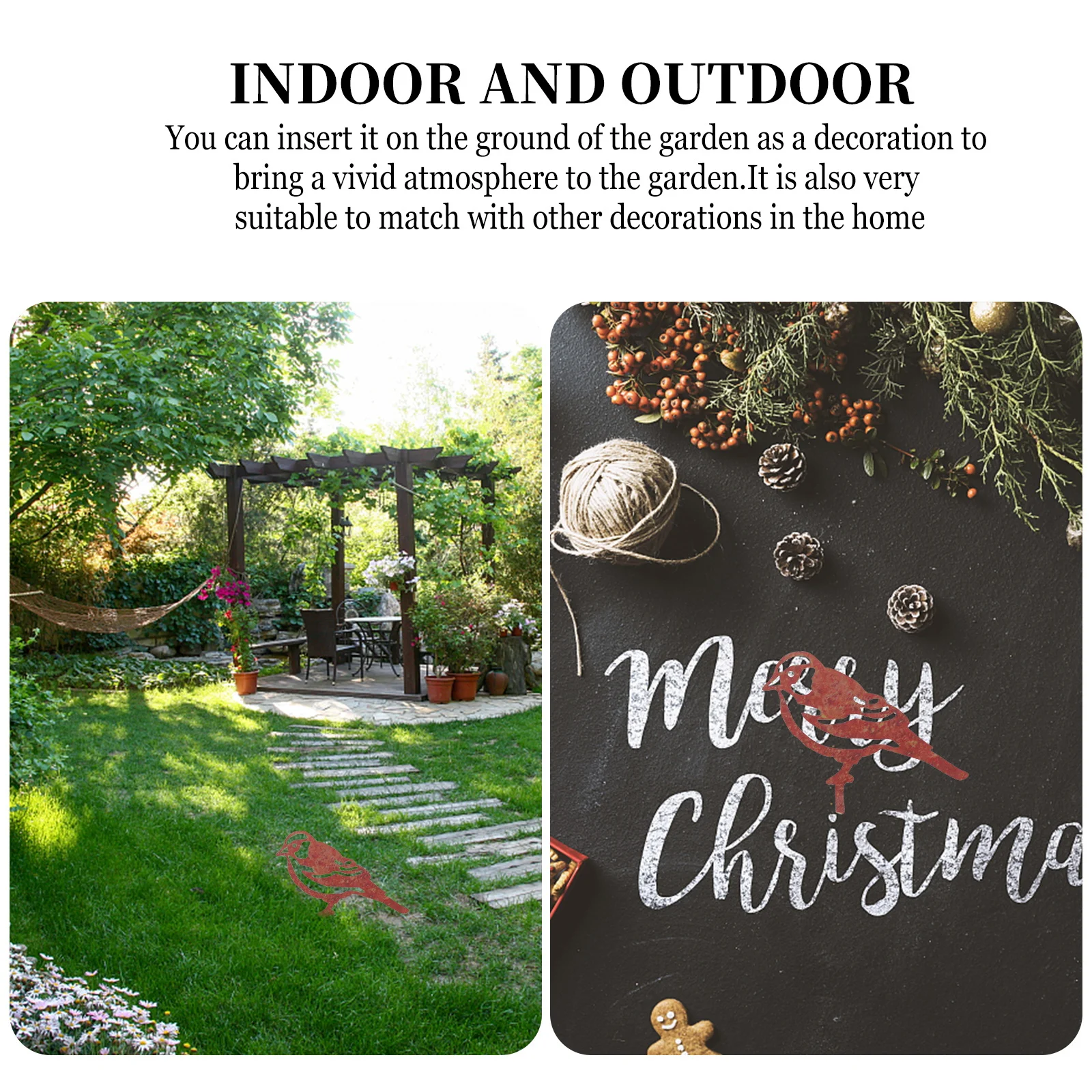 

Iron Tin Bird Sign Stakes Cute Animal Garden Decor For Lawn Yard Terrace Flower Bed Rustic Decoration Ornament