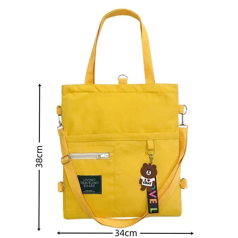 2024 Nieuwe Vrije Tijd Canvas Tas Dames Crossbody Student Handtas Grote Capaciteit Draagtas Veelzijdige Japanse Dames Kunst Canvas Tas