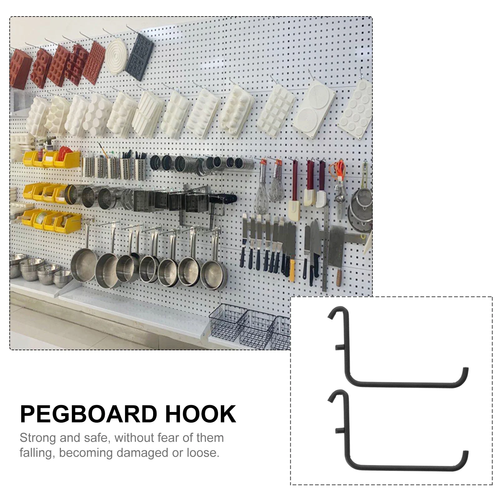 2 Pcs Paint Perfboard Brackets Peg Desk Shelves for Top of Iron Pegboard Hanger