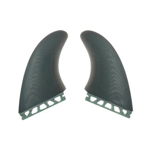 Imagen 2 del producto MR Twin Fins UPSURF FUTURE Aletas de quilla Aleta de surf de fibra de vidrio Tabla de surf transparente negro/verde Quilhas Aletas gemelas laterales Asas individuales 2 aletas