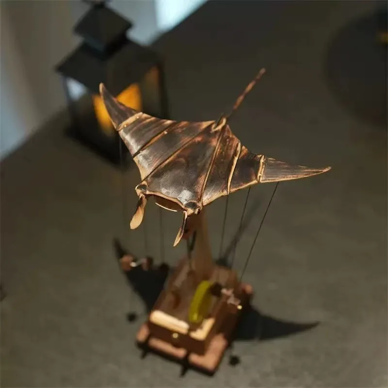 Electric Bionic Manta Ray Ornament Creative Dynamic Marine Life Model Desktop Stress Relief Home Art Decor