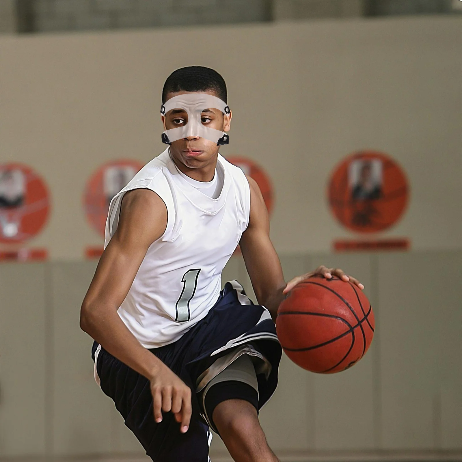 

Unisex Sports Face Mask with Adjustable Straps for Basketball Soccer Softball Protective Gear for Men Women Youth Players