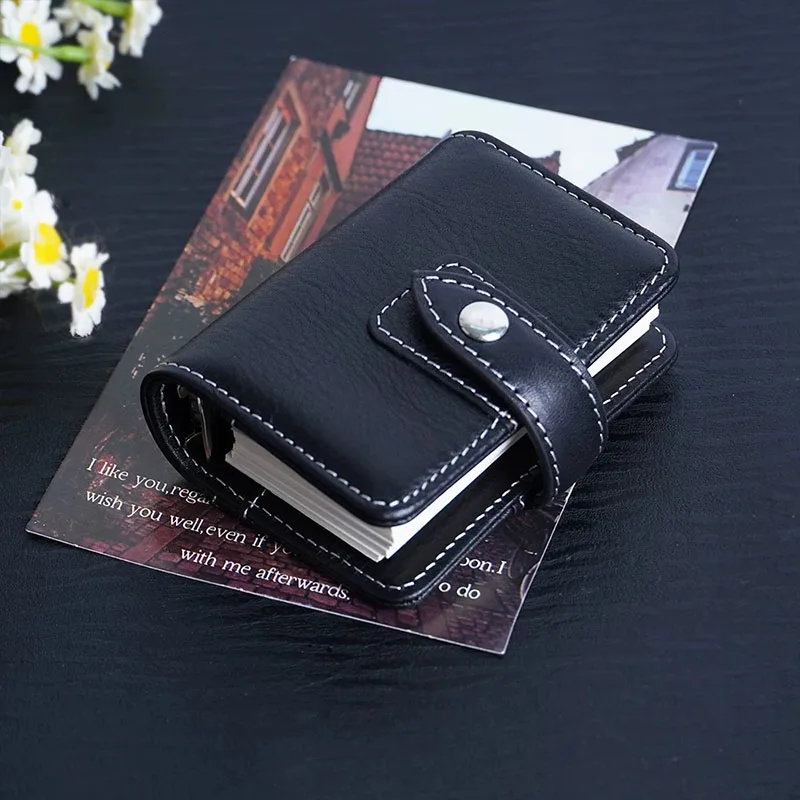new arrive A9 genuine leather mini red black planner  3 hole mini rings notebook organizer journery diary