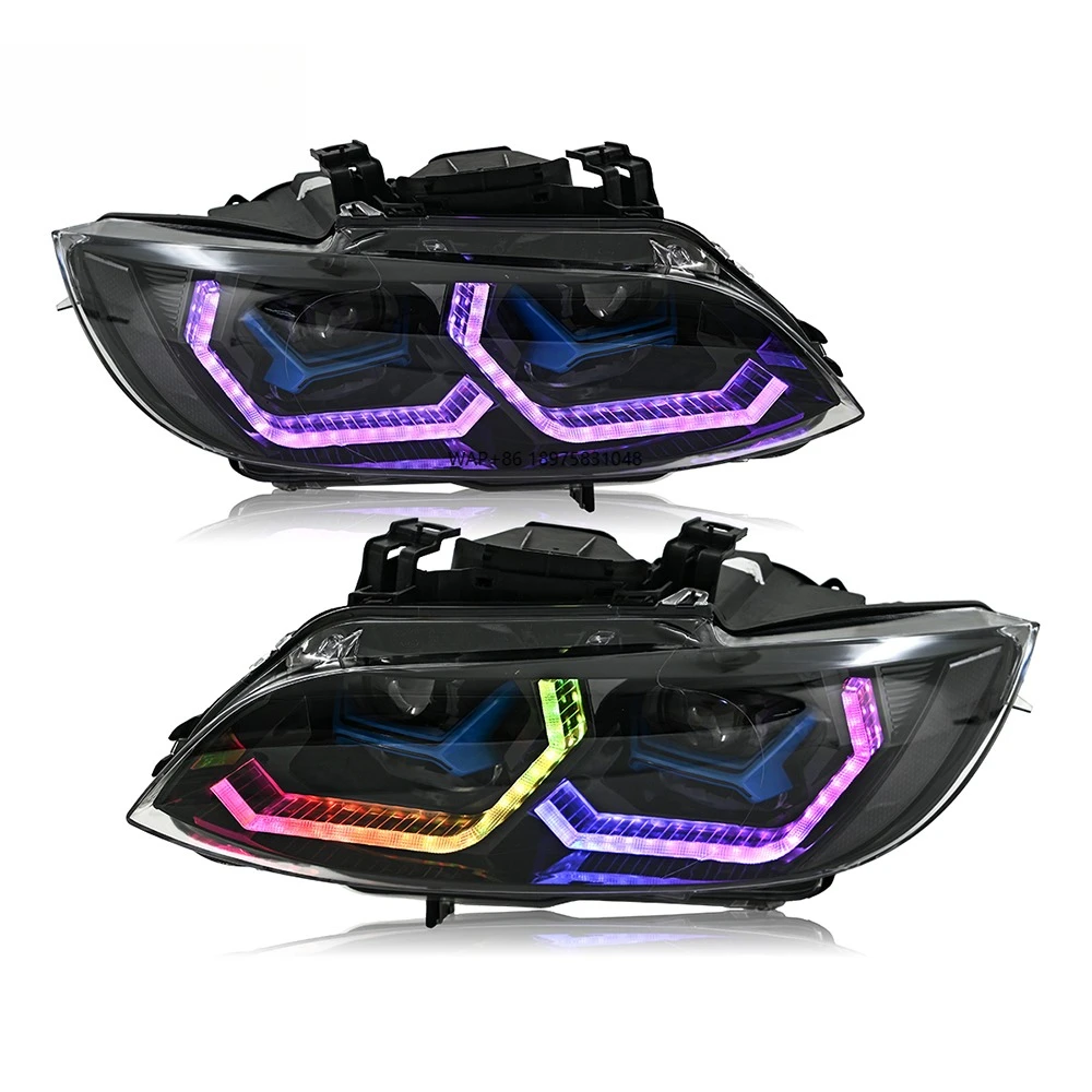 

A208-RGB LED Headlights Daytime Running RGB Lights for 2007 2008 2009 2010 E92 E93 328i 335i Coupe Head Lamp Projector