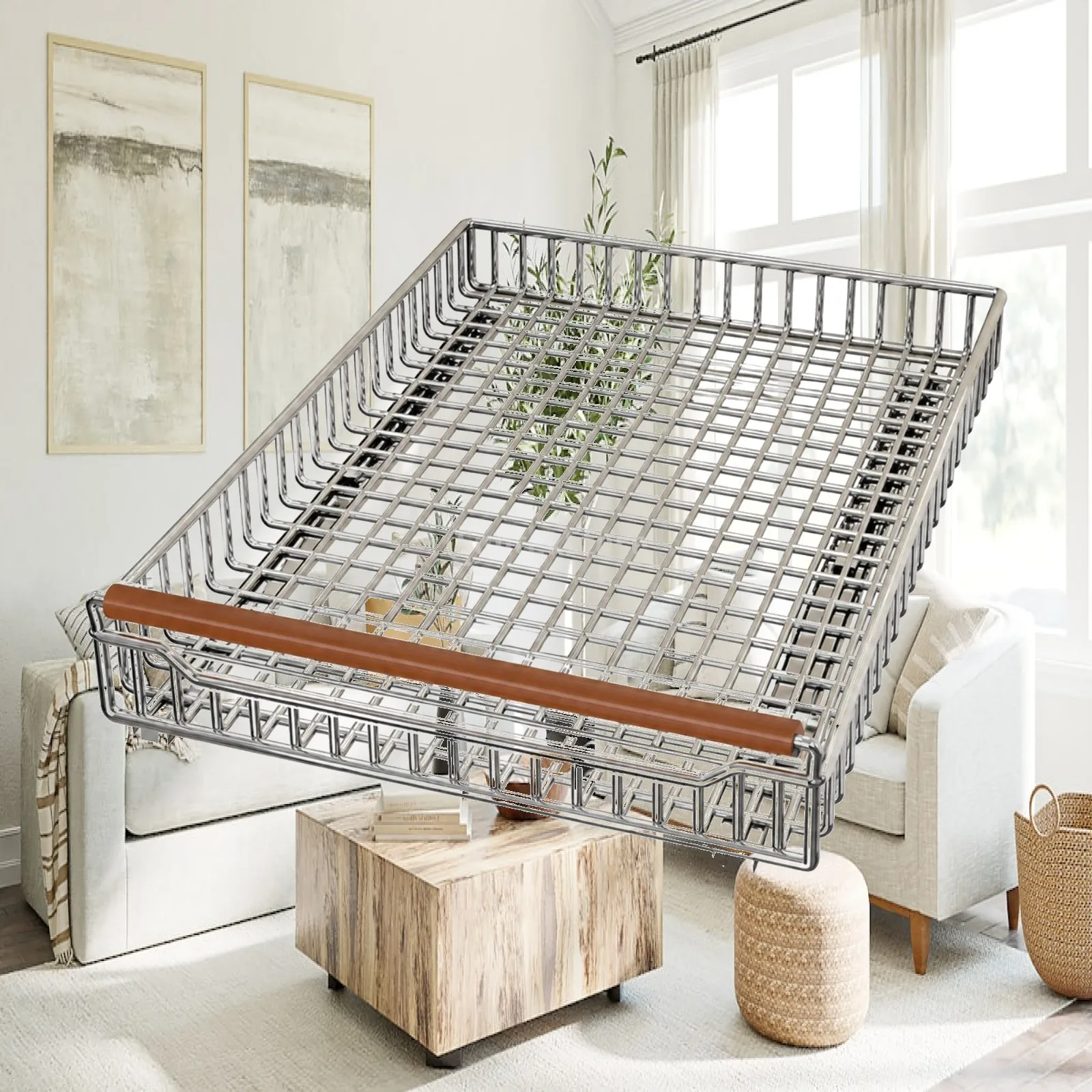 Kitchen Pull Out Cabinet Drawer Storage Basket with Sliding Rack for Pantry Organization