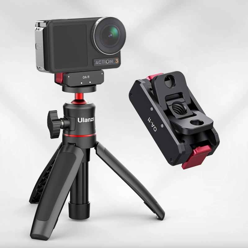 Ulanzi OA-11 Dual Interface Folding Base for DJI Osmo Action 3 Foldable Mount OA-13 Magnetic Power Supply Base for DJI Action 2