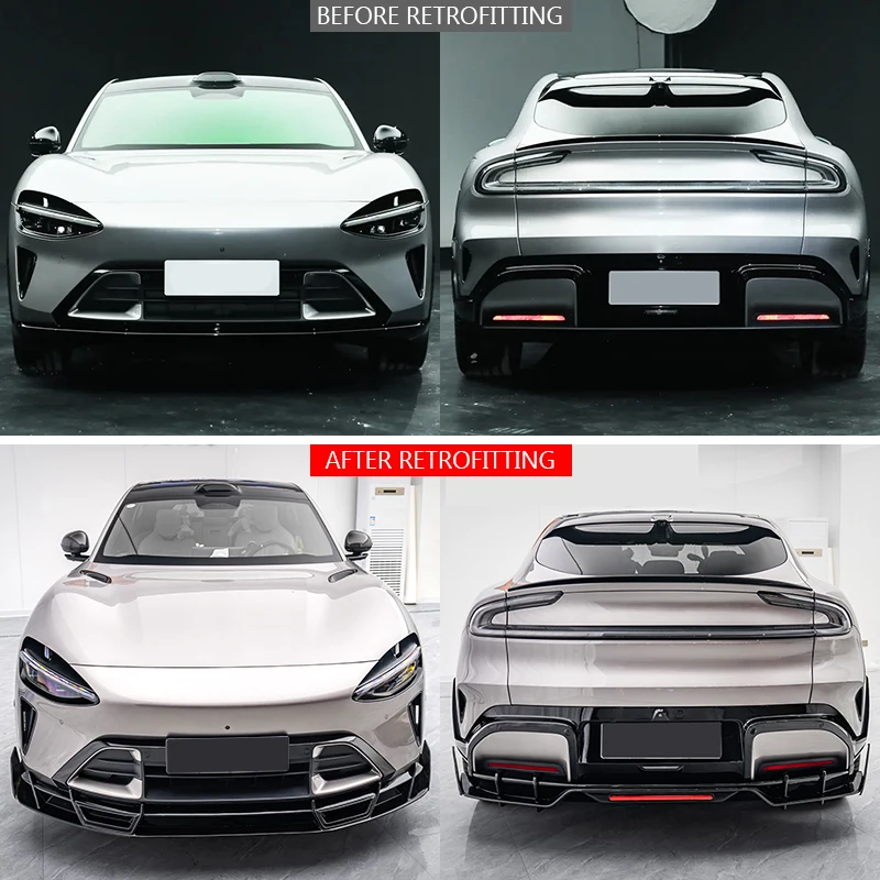 2025 Carbon Fiber Small Bag Appearance Kit Front Lips Rear Lips Side Skirt Body Kit Sports Surround Accessories for  YU7