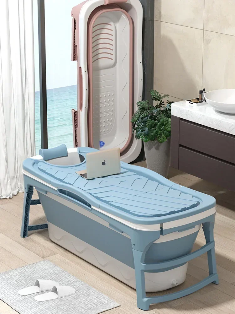 

Foldable Bath Tub for Adults Portable Bucket Quality Plastic Thickened Double-Layer Bathtub Large Size