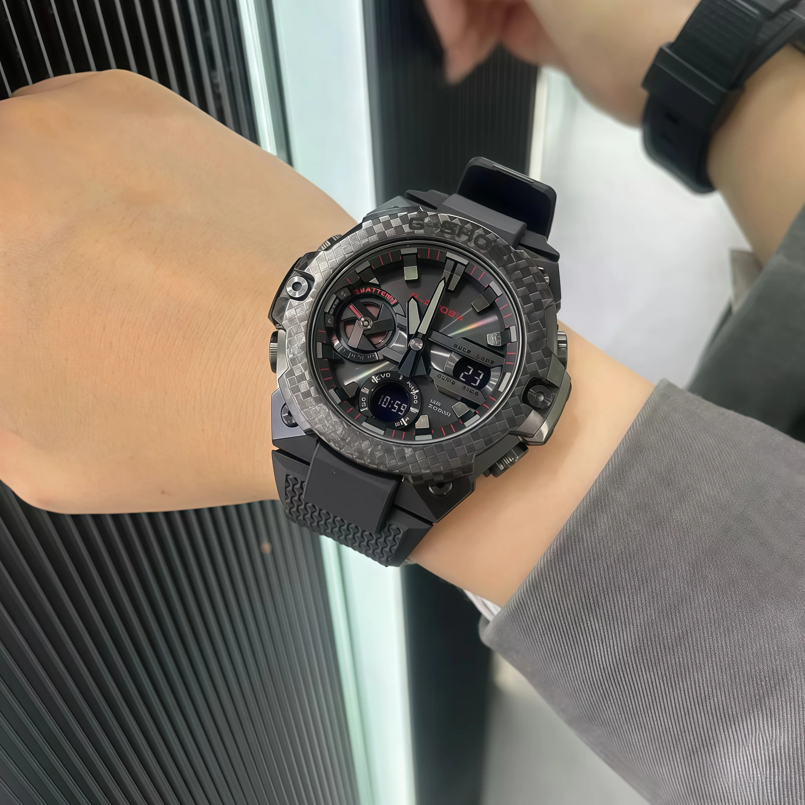 Sports men's and women's universal watch LED dual display world time full function oak series folding buckle large dial 9