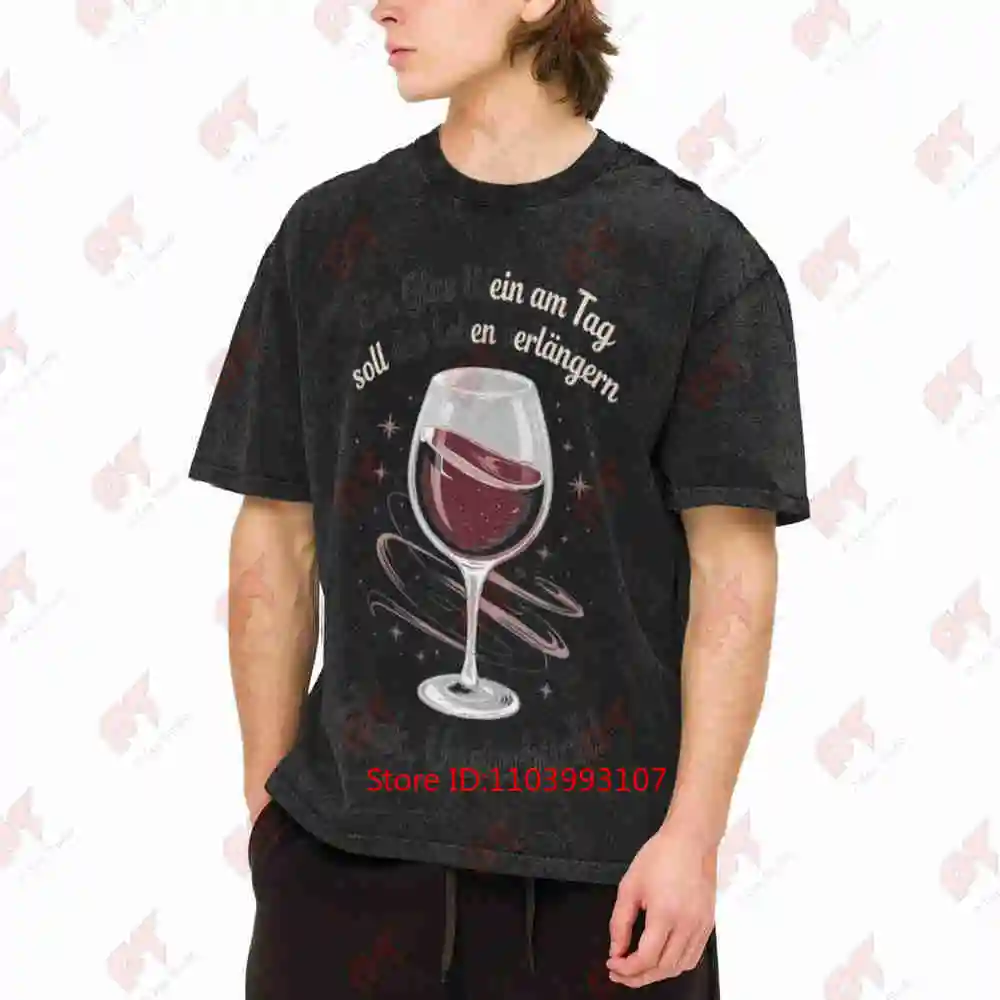 Red Wine Funny Drinker Vintage Washed Tee Pure Cotton T-Shirt