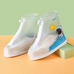 Kids Rain Shoes Cartoon Print Shoe Cover Fashion Transparent Silicone Anti-slip Water Shoes Children's Rain Boots Cover