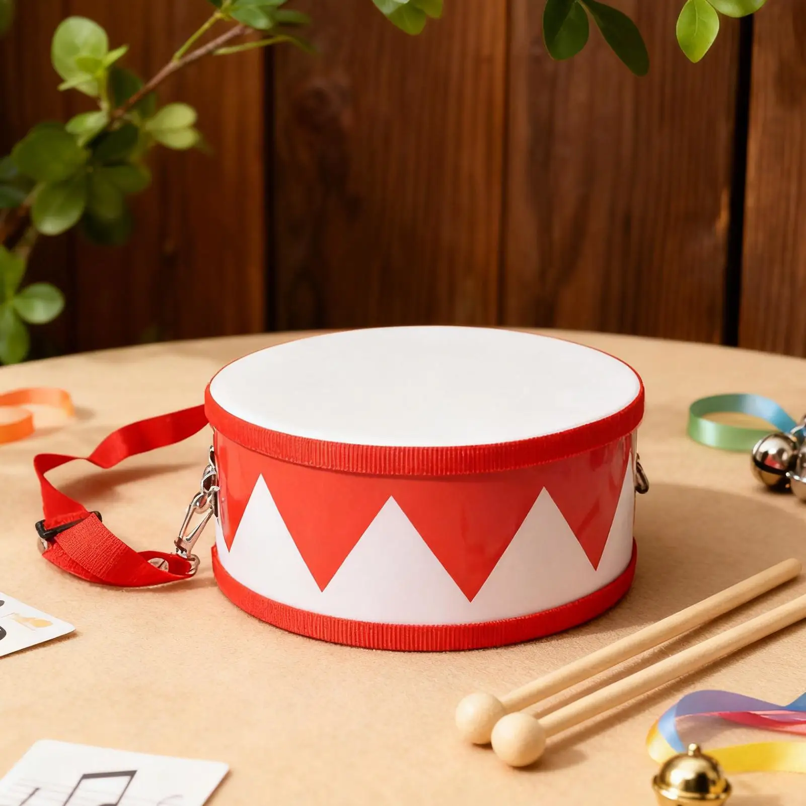 Tambour pour enfants, Instrument de musique éducatif, sangle réglable de 5,9 pouces, ensemble d'instruments de jouets pour garçons et filles de 2 à 5 ans