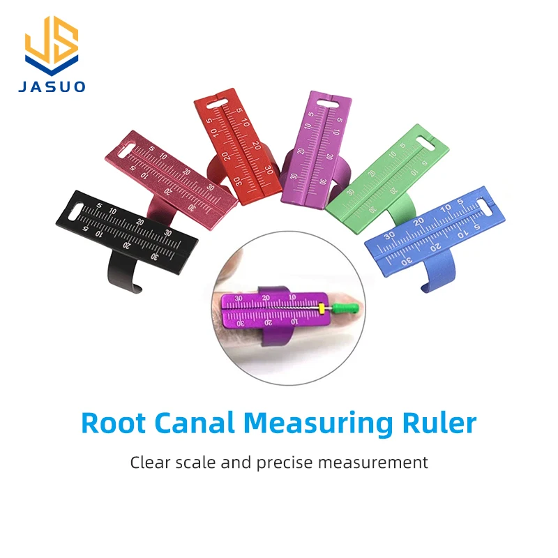1PCS Dental Aluminium Alloy Root Canal Measurement Finger Ruler Colorful  Scale Endodontic Dentist Instrument Measuring Tools